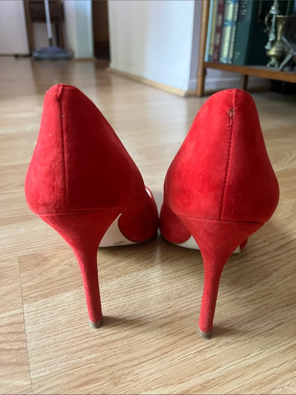Jessica Simpson Red Suede Pointed-Toe Stiletto Pumps